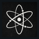 Atoms Science Atomic Orbit Icon Molecule Art Black Poster<br><div class="desc">Featuring a fun science themed atomic orbic icon design with illustrated artwork in white on a black paper style background. Perfect as a gift for a scientist or for anyone who loves science! Visit our other items to find more classic style fun designs from retro & antique art!</div>
