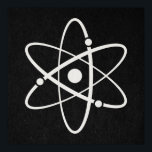 Atoms Science Atomic Orbit Icon Molecule Art Black Poster<br><div class="desc">Featuring a fun science themed atomic orbic icon design with illustrated artwork in white on a black paper style background. Perfect as a gift for a scientist or for anyone who loves science! Visit our other items to find more classic style fun designs from retro & antique art!</div>