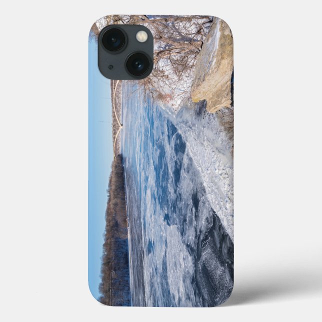 Atop cliff overlooking frozen mississippi river Case-Mate iPhone case (Back)