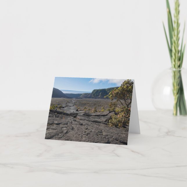 atop dry lava bed of kilauea iki crater thank you card (Front)