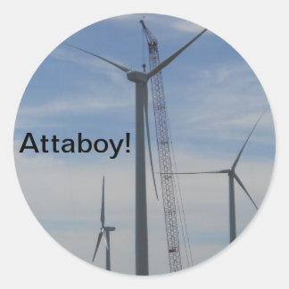 Atta Boy Wind Turbine Classic Round Sticker