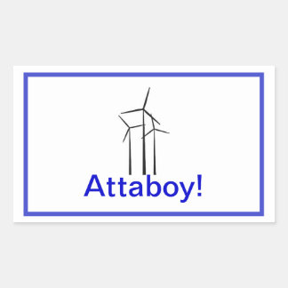 Atta Boy Wind Turbine Rectangular Sticker