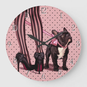 Attached to my French Bulldog Large Clock