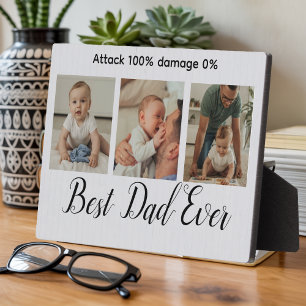Attack 100% damage 0% /Custom Funny Best Dad Ever  Plaque
