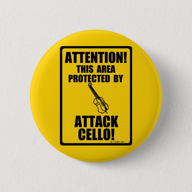 Attack Cello 6 Cm Round Badge (Front)