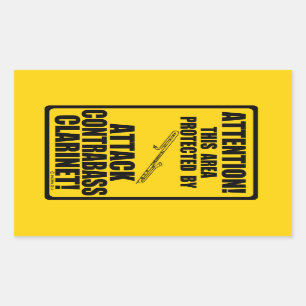 Attack Contrabass Clarinet Rectangular Sticker