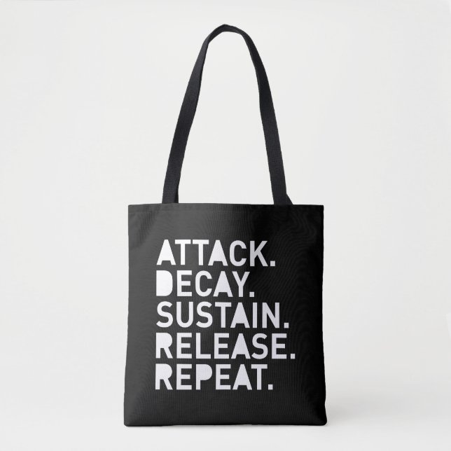 Attack Decay Sustain Release Repeat Tote Bag (Front)