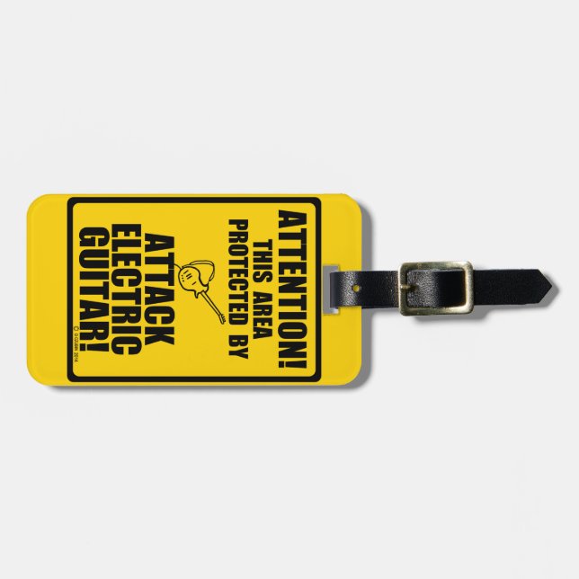 Attack Electric Guitar Luggage Tag (Front Horizontal)