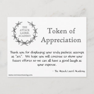 Attack Laurel Token  Postcard