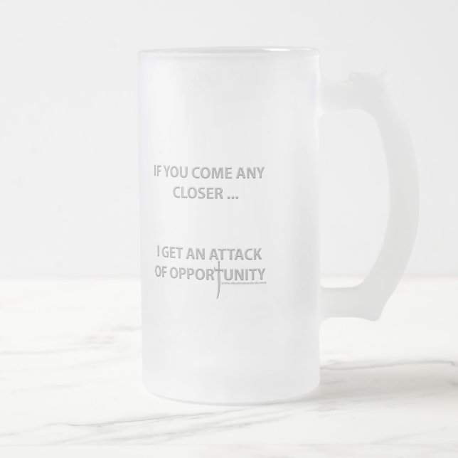 Attack of Opportunity Frosted Glass Beer Mug (Right)