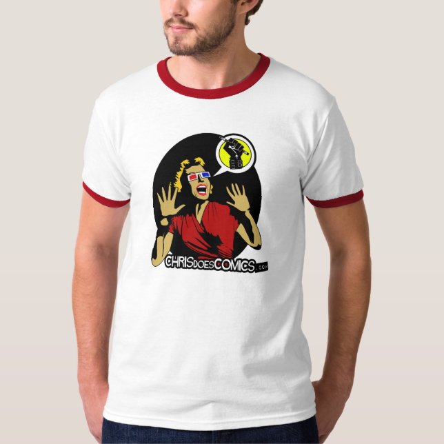 Attack Of The 50 Foot ChrisDoesComics In 3D! T-Shirt (Front)