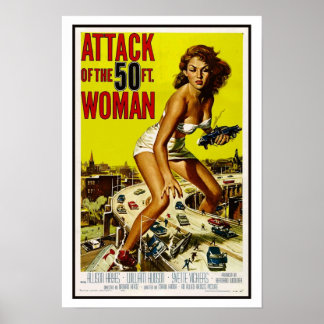 Attack of the 50 Foot Woman Vintage BMovie Poster