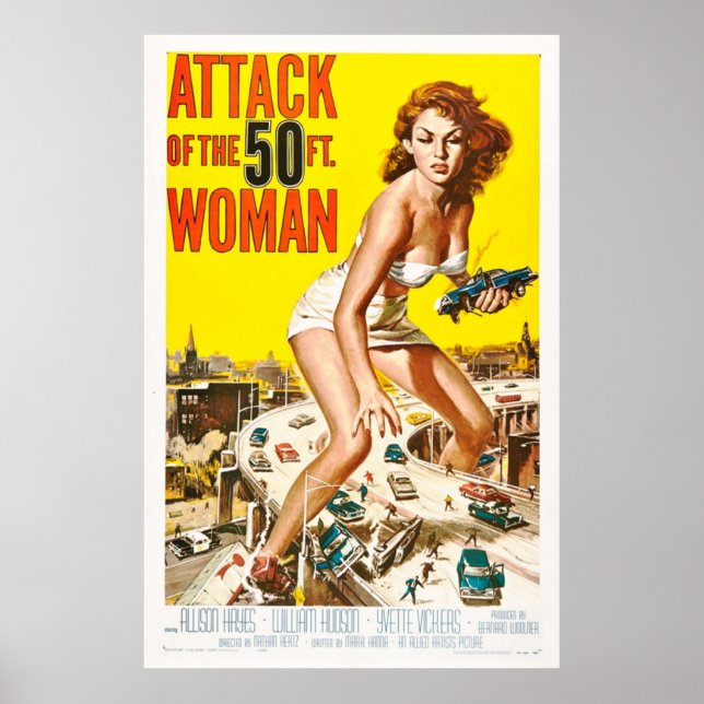 Attack Of The 50ft Woman 1958 Art Retro Movie Poster (Front)