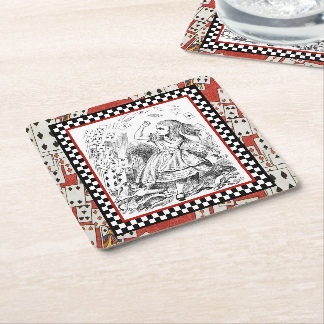 Attack of the Cards 1 Square Paper Coaster (Angled)