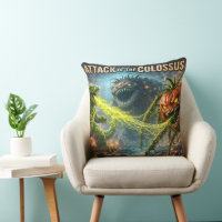 Attack of the Colossus retro monster movie throw c