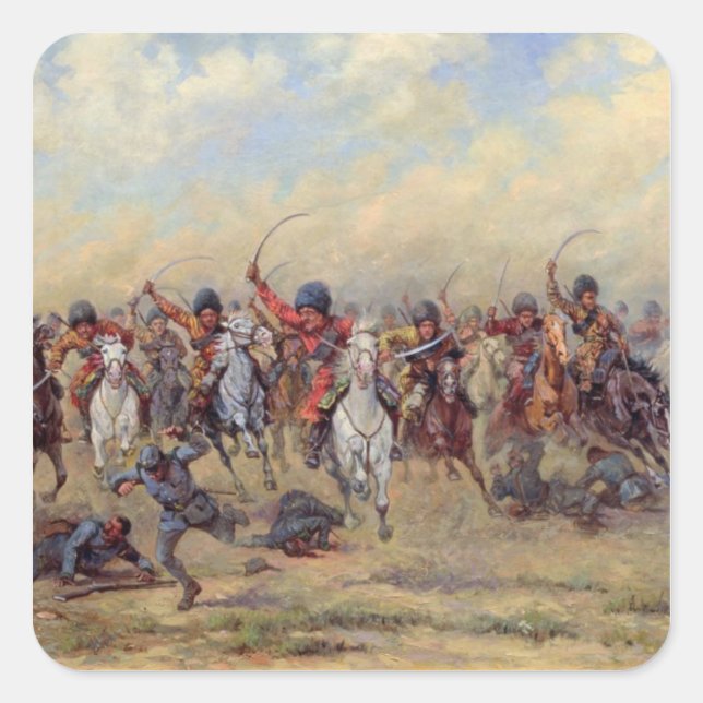 Attack of the 'Savage Division' Square Sticker (Front)