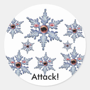 Attack of the Snowflake Zombies! Classic Round Sticker