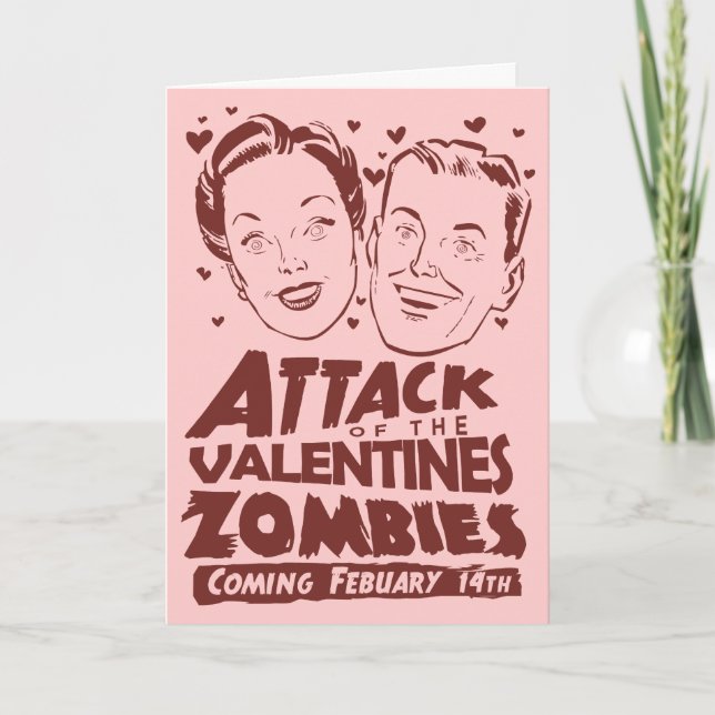 Attack of the Valentines Zombies Holiday Card (Front)