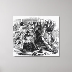 Attack on a Potato Store in Ireland, c.1845 Canvas Print