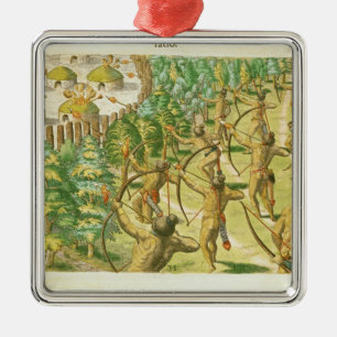Attack on an Indian Village Metal Tree Decoration