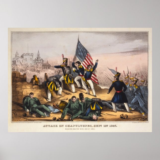 Attack on Chapultepec Mexican American War Poster (Front)