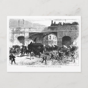 Attack on the Prison Van at Manchester Postcard