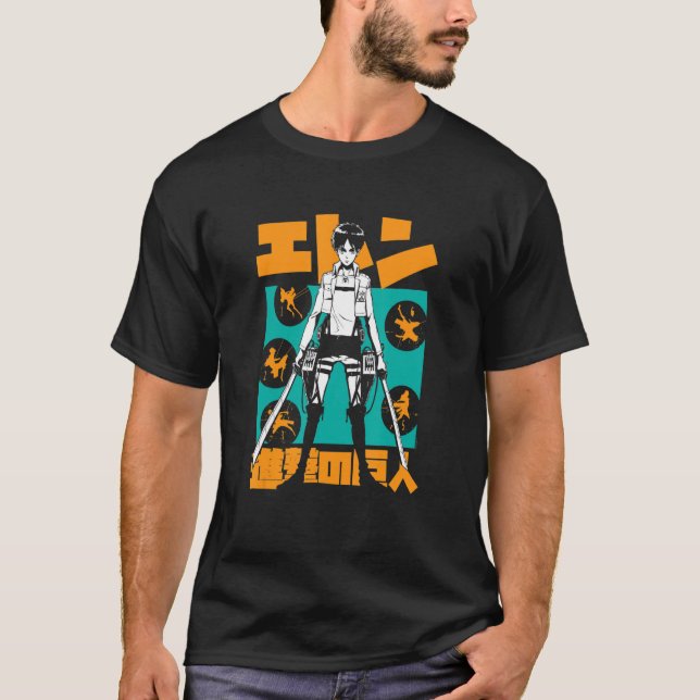Attack on Titan Eren Kanji Explosion T-Shirt (Front)