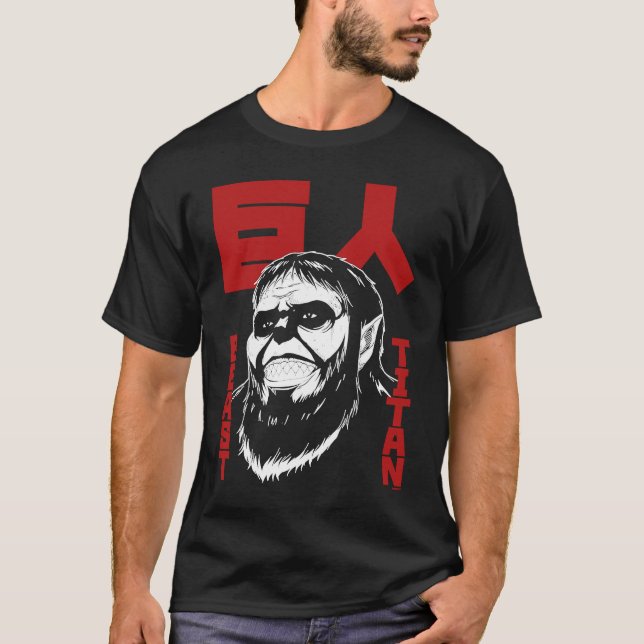 Attack on Titan Season 4 Beast Titan & Large Kanji T-Shirt (Front)