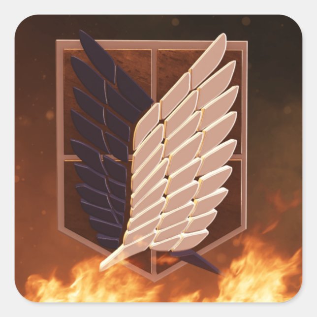 Attack On Titan-Survey Corps Logo Square Sticker (Front)