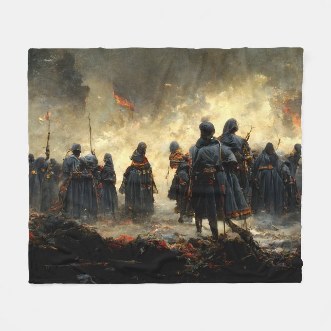 Attack the place fleece blanket (Front (Horizontal))