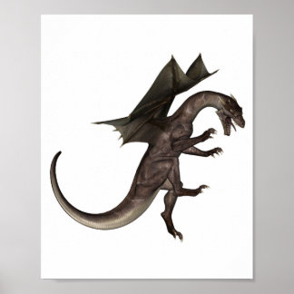 attacking animal artwork asian. poster