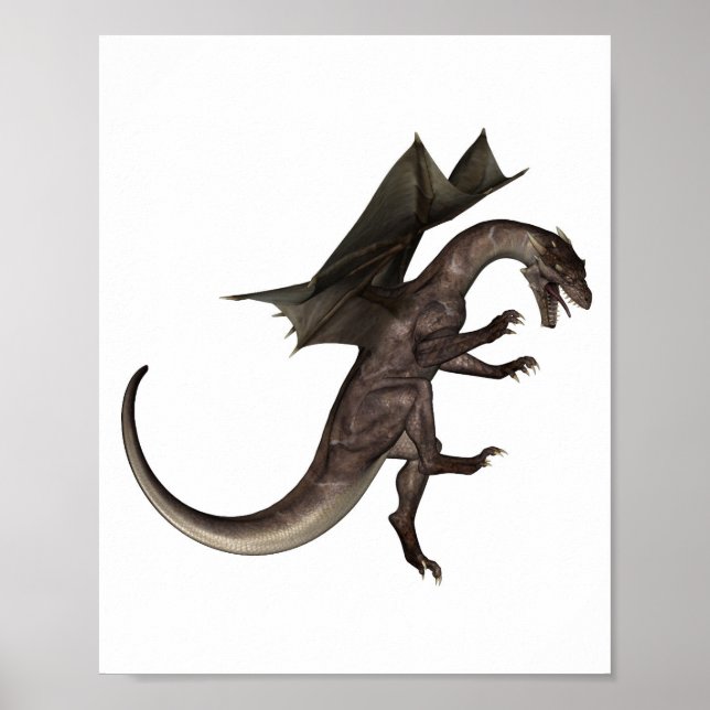 attacking animal artwork asian. poster (Front)