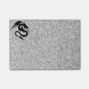 Attacking Dragon on Silver Post-it Notes
