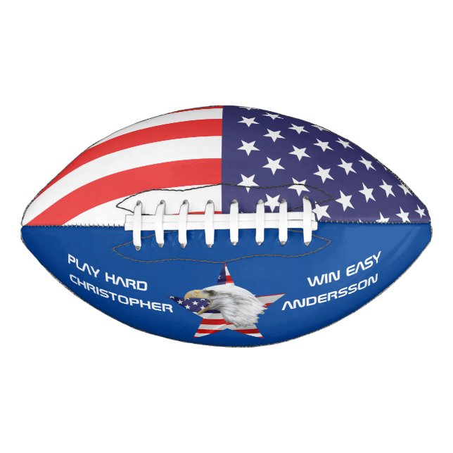 Attacking Eagle, The American Flag, Patriotic Football (Front)