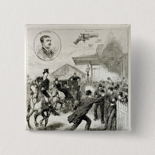 Attempt to Shoot the Queen 15 Cm Square Badge
