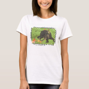 Attendants rescue a fallen man from an enraged ele T-Shirt