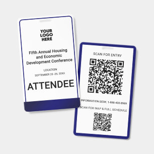 Attendee Conference Corporate Business QR Logo ID Badge