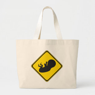 Attention: Baby Ahead! Large Tote Bag