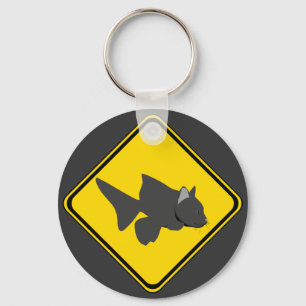 Attention: Catfish Crossing! Key Ring