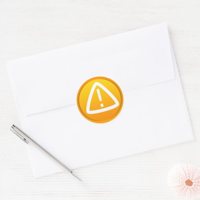 Attention Caution Symbol Classic Round Sticker (Envelope)