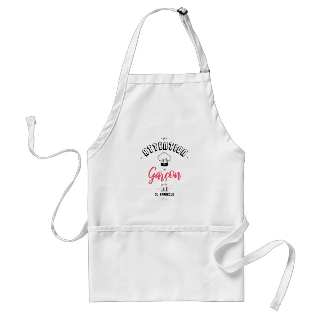 Attention ce garcon est le roi du barbecue standard apron (Front)