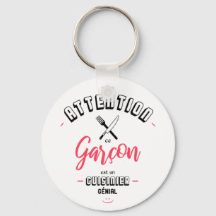 Attention ce garçon est un cuisinier génial key ring