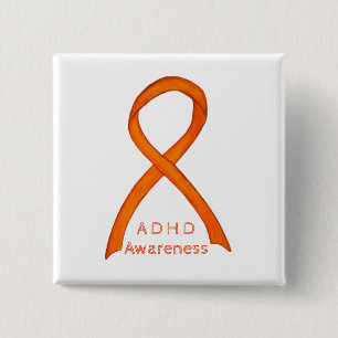 Attention Deficit Hyperactivity Disorder (ADHD)Pin 15 Cm Square Badge