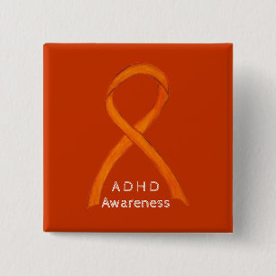 Attention Deficit Hyperactivity Disorder (ADHD)Pin 15 Cm Square Badge