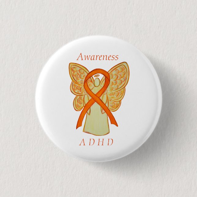 Attention Deficit Hyperactivity Disorder (ADHD)Pin 3 Cm Round Badge (Front)