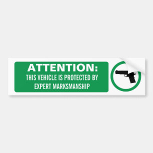 Attention Firearm Bumper Sticker