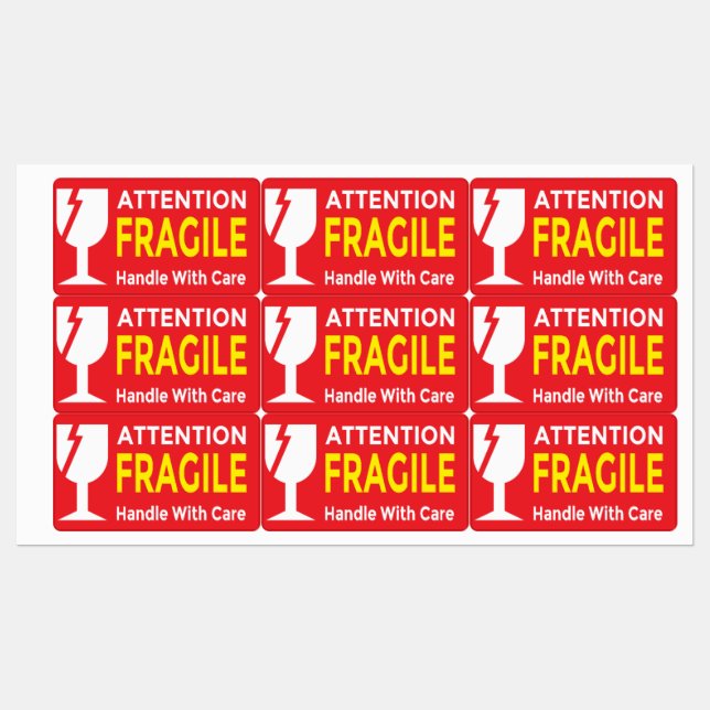 Attention Fragile Stickers – Handle With Care Ship (Sheet)