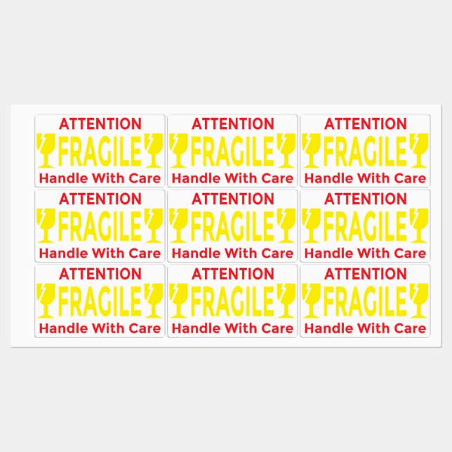 Attention Fragile Stickers – Handle With Care Ship (Sheet)