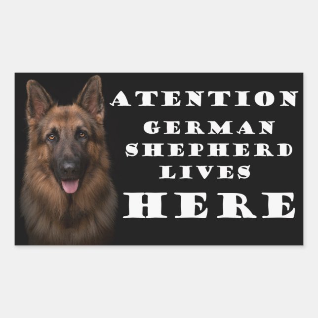 Attention german shepherd lives here sticker (Front)