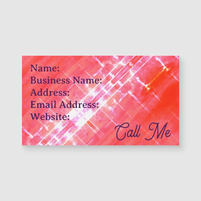 Attention getting magnetic business card  (Front)